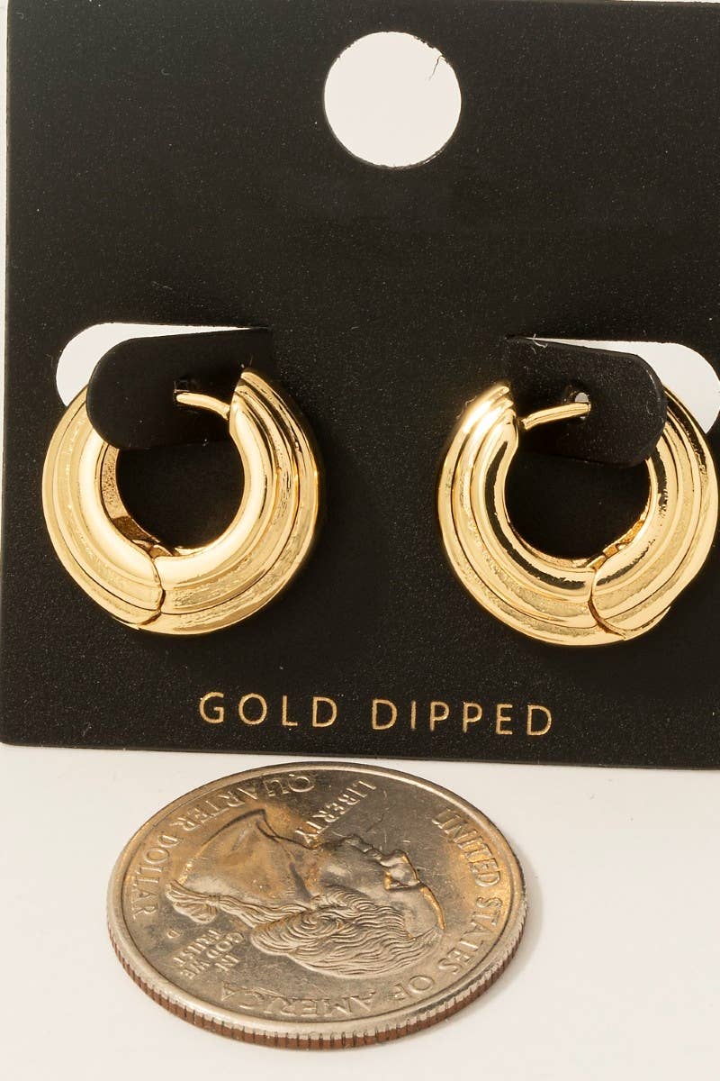 Ridged Hinge Hoop Earrings