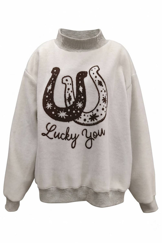 Lucky You Reversible Mockneck Sweatshirt