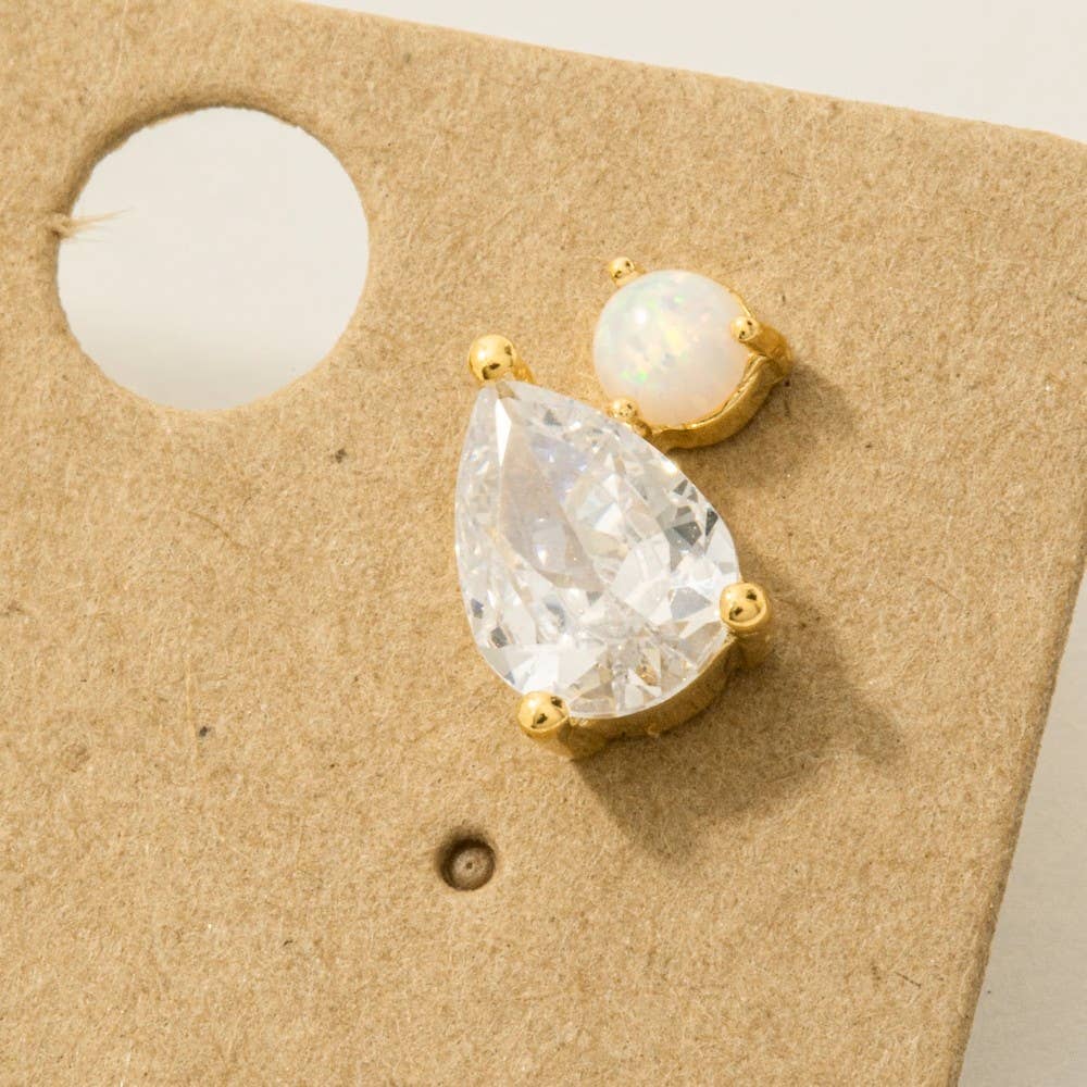 Rhinestone Teardrop Stud Earrings