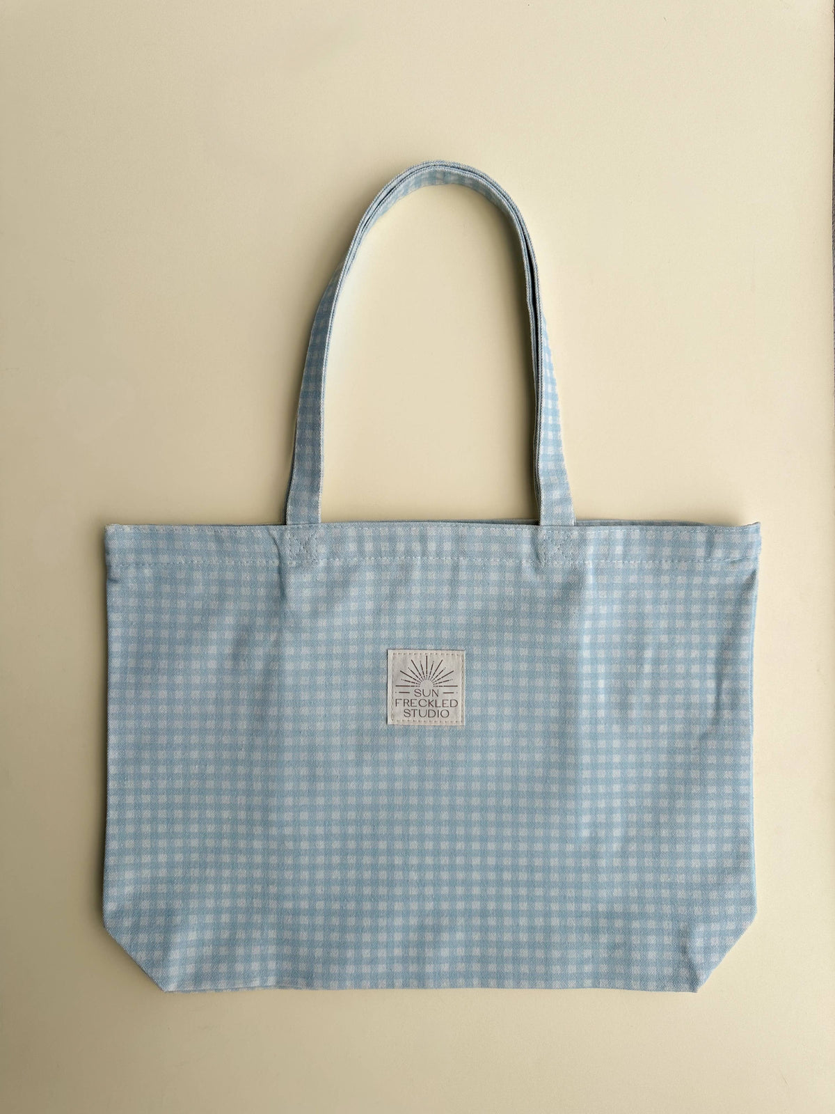 Blue Gingham Tote Bag