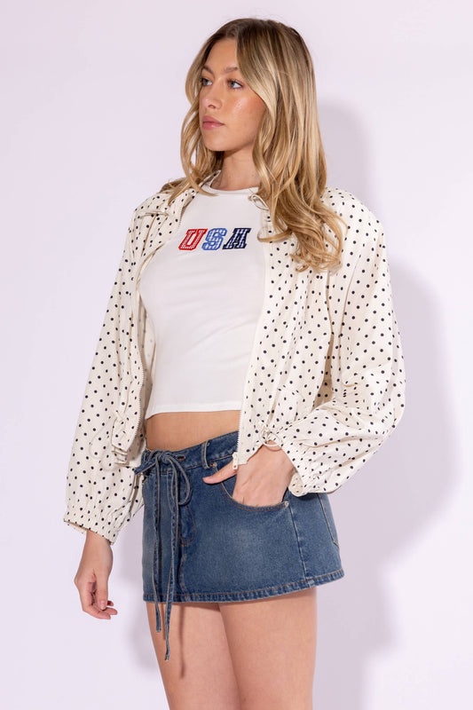 Spot On Peplum Windbreaker