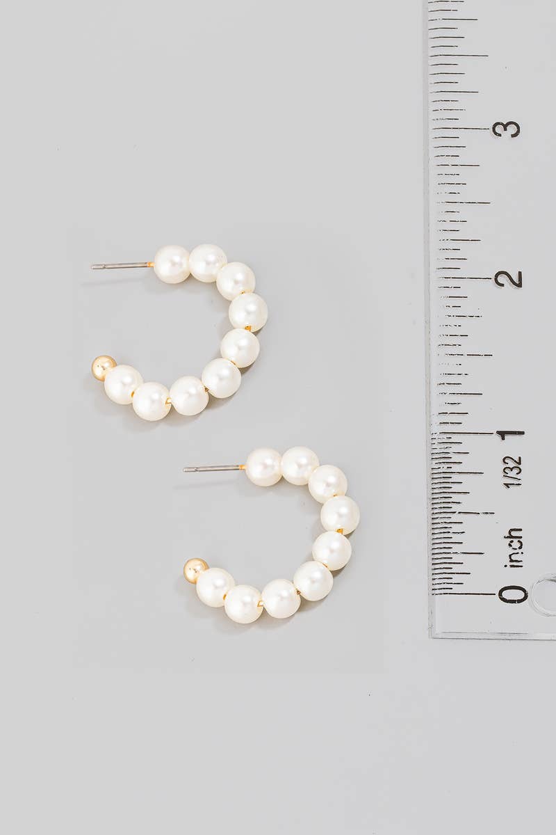 Pearl Beaded Hoop Earrings