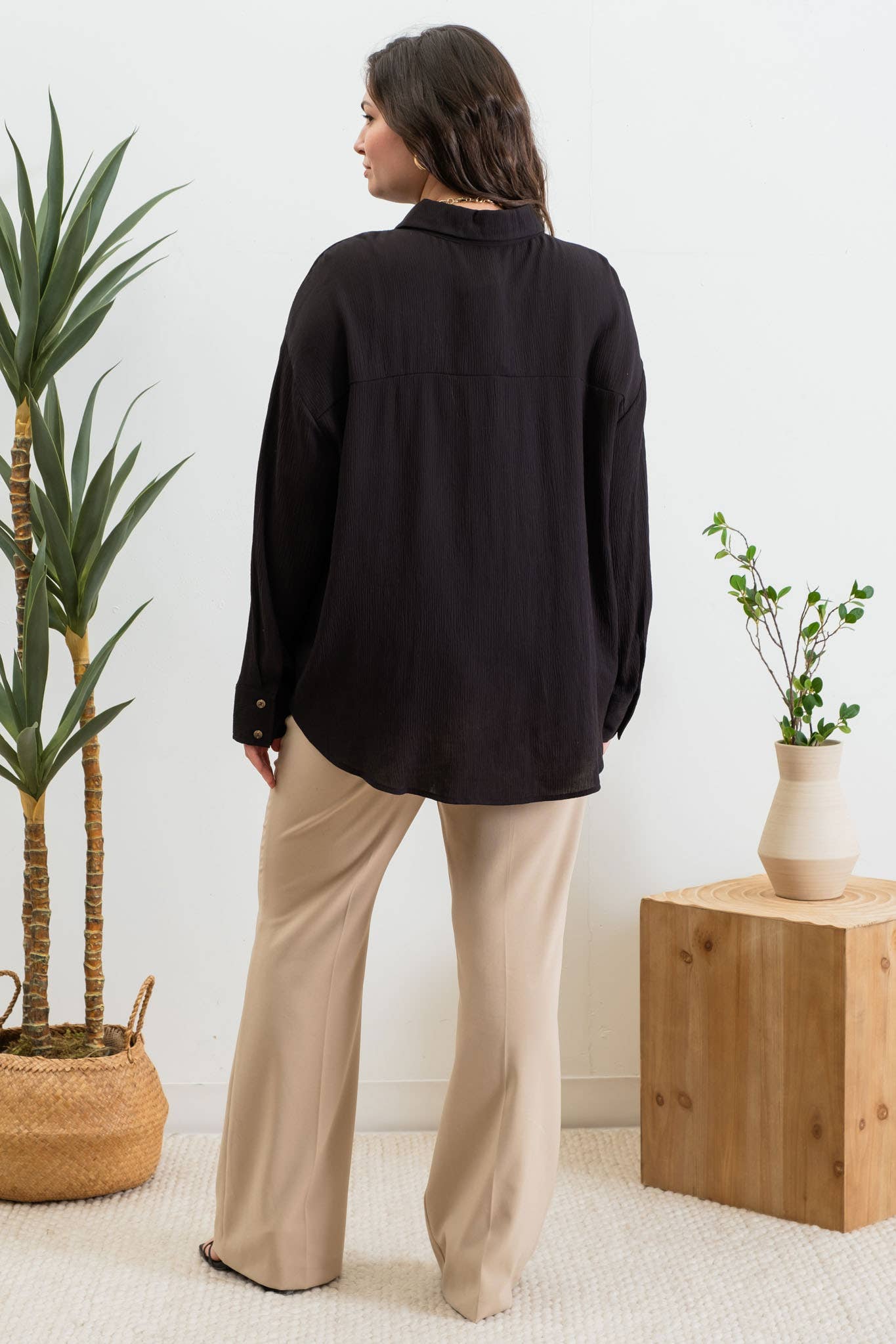 Plus Tara Button Down Top | FINAL SALE