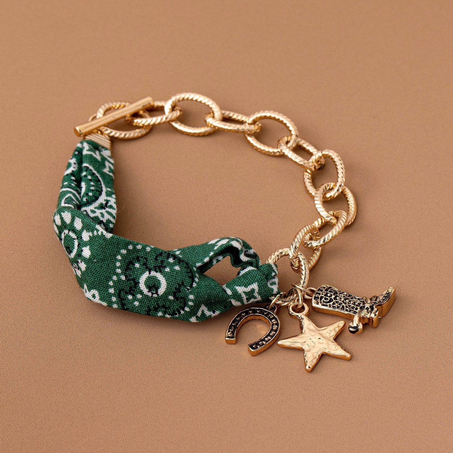 Scarf Charm Bracelet- Boot Star Horseshoe