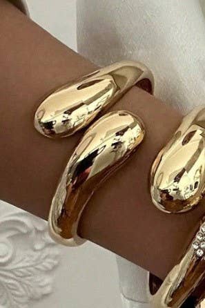 Teardrop-Shaped Gold Bangle Bracelet | FINAL SALE