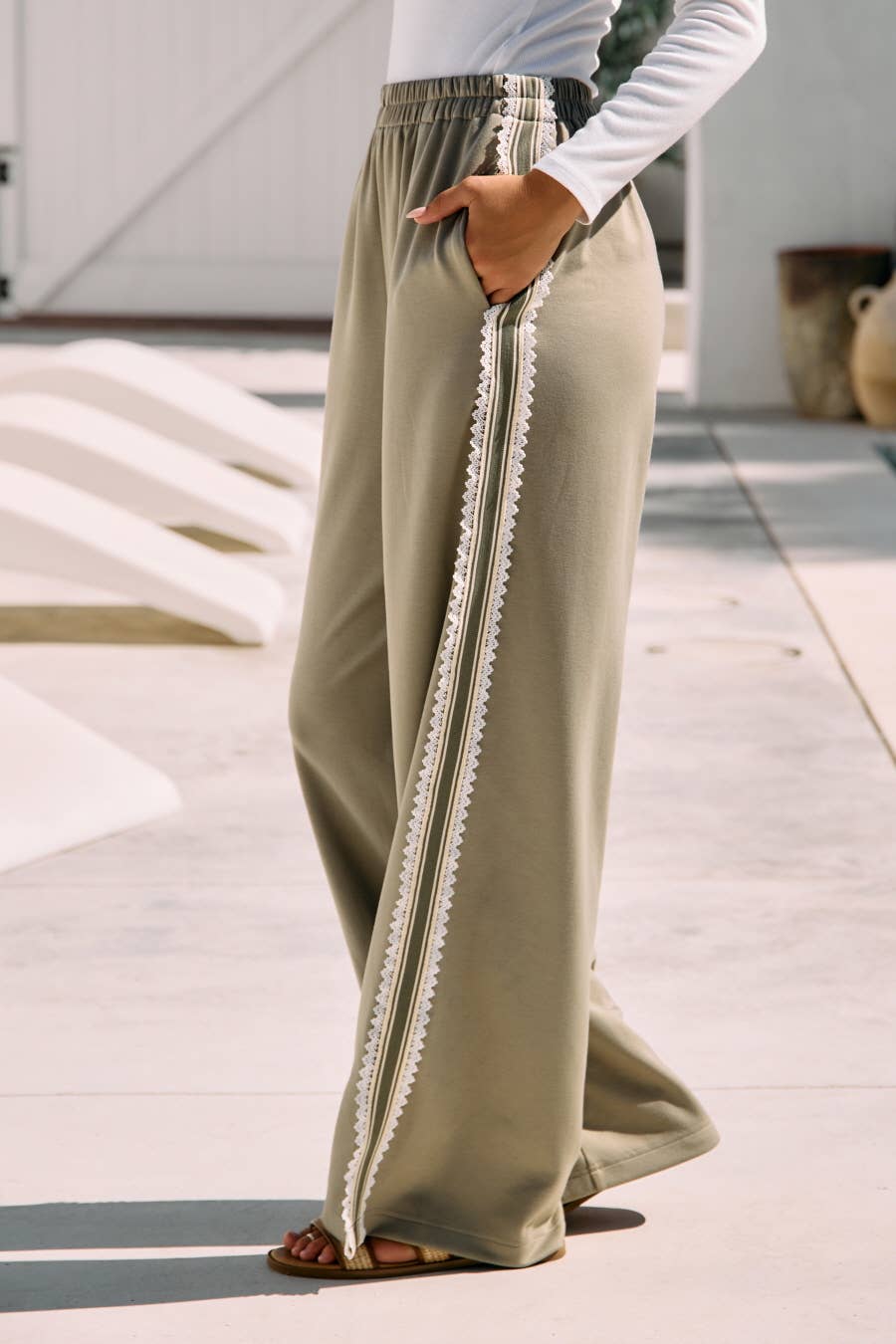 Lace Stripe Track Pants