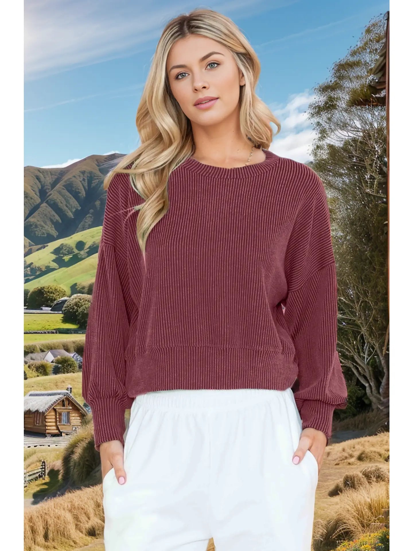 Wave Ribbed Long Sleeve | Shorter Length