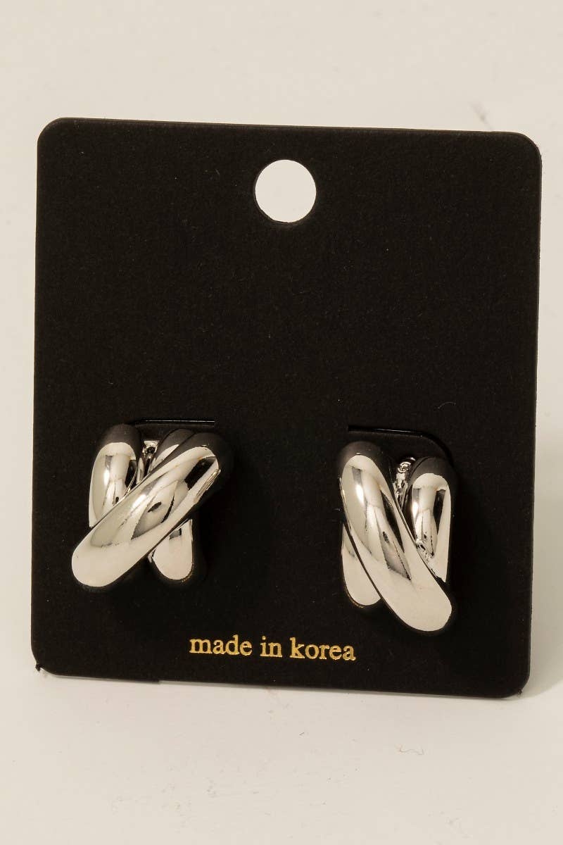 Layered Tubes Stud Earrings