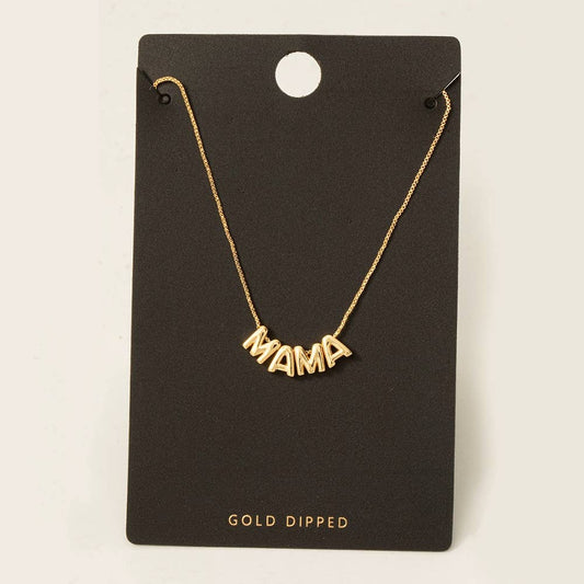 Gold Dipped Mama Letters Chain Necklace
