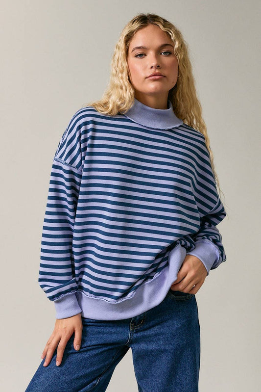 Lavender Lines Pullover