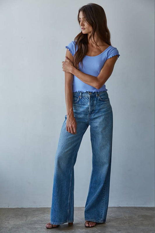 Ribbed Merrow Crop Top