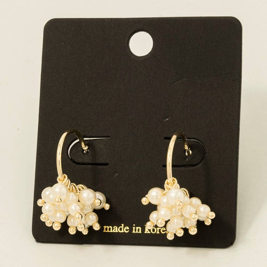 Pearl Beaded Fringe Drop Earrings