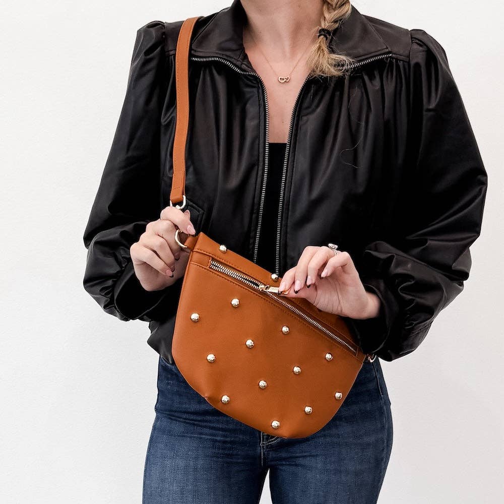 Chic Gold Studded Westlyn Bum Bag