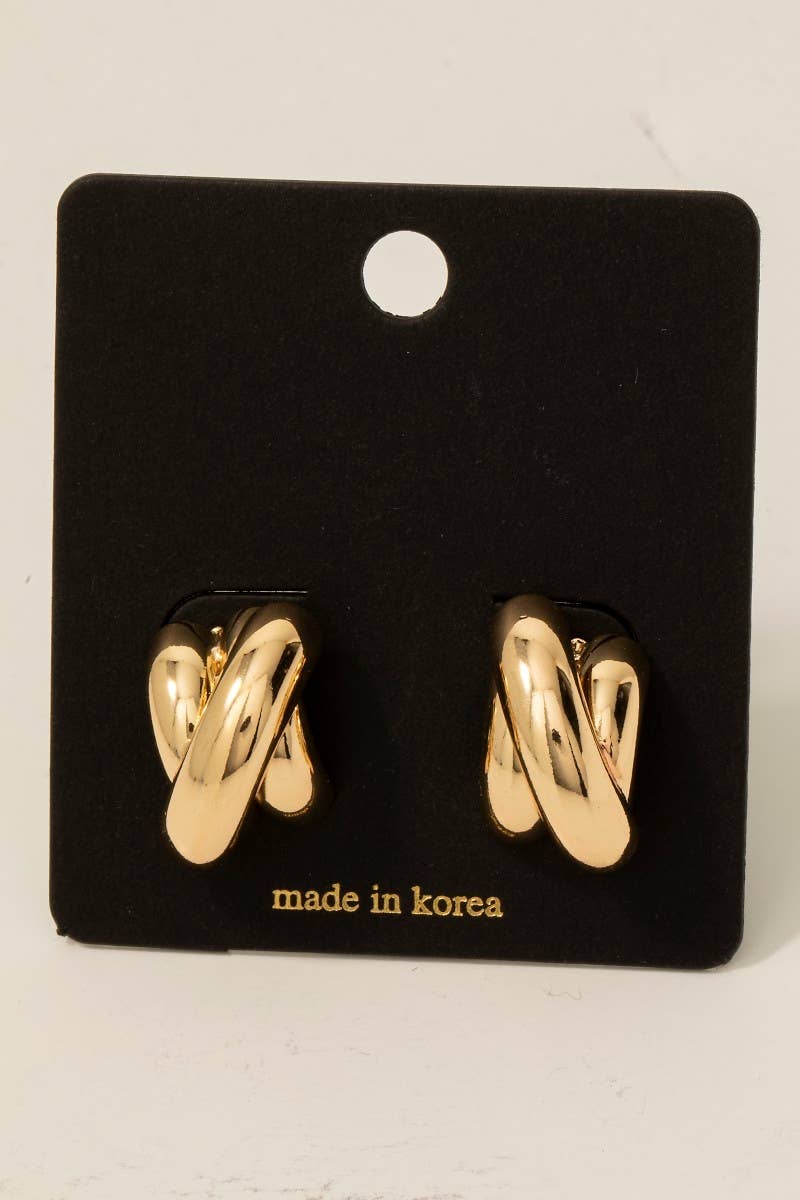 Layered Tubes Stud Earrings