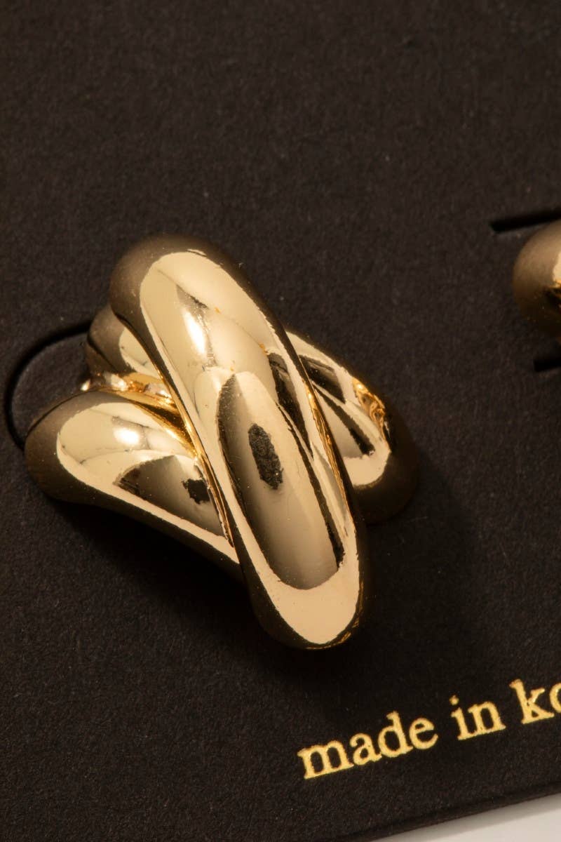 Layered Tubes Stud Earrings