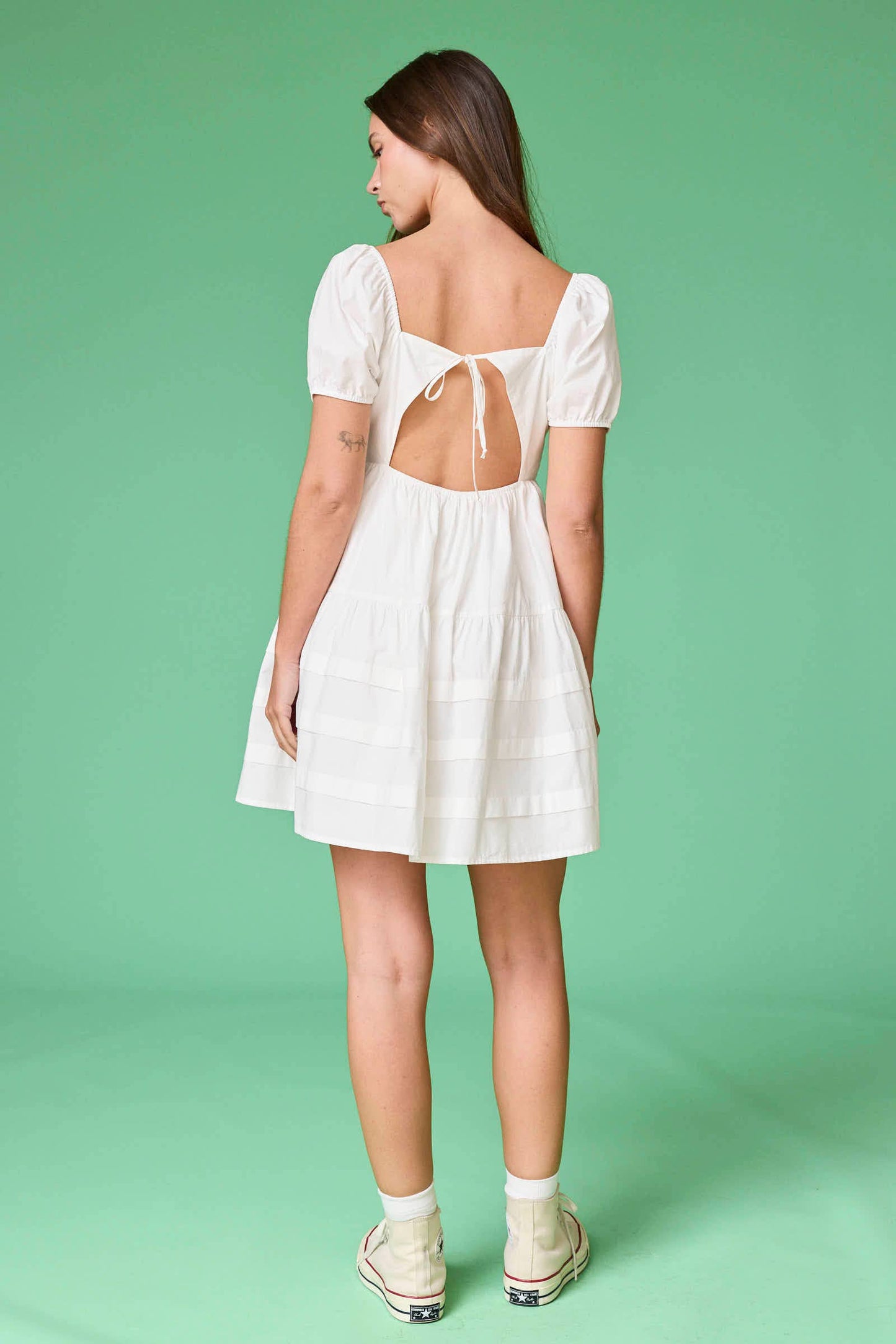 Puff Sleeves Mini Dress