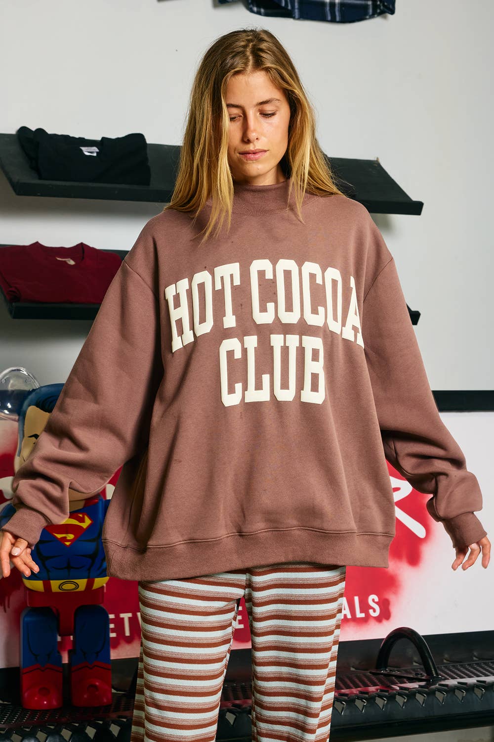 'HOT COCOA CLUB' Mock Neck Sweatshirt