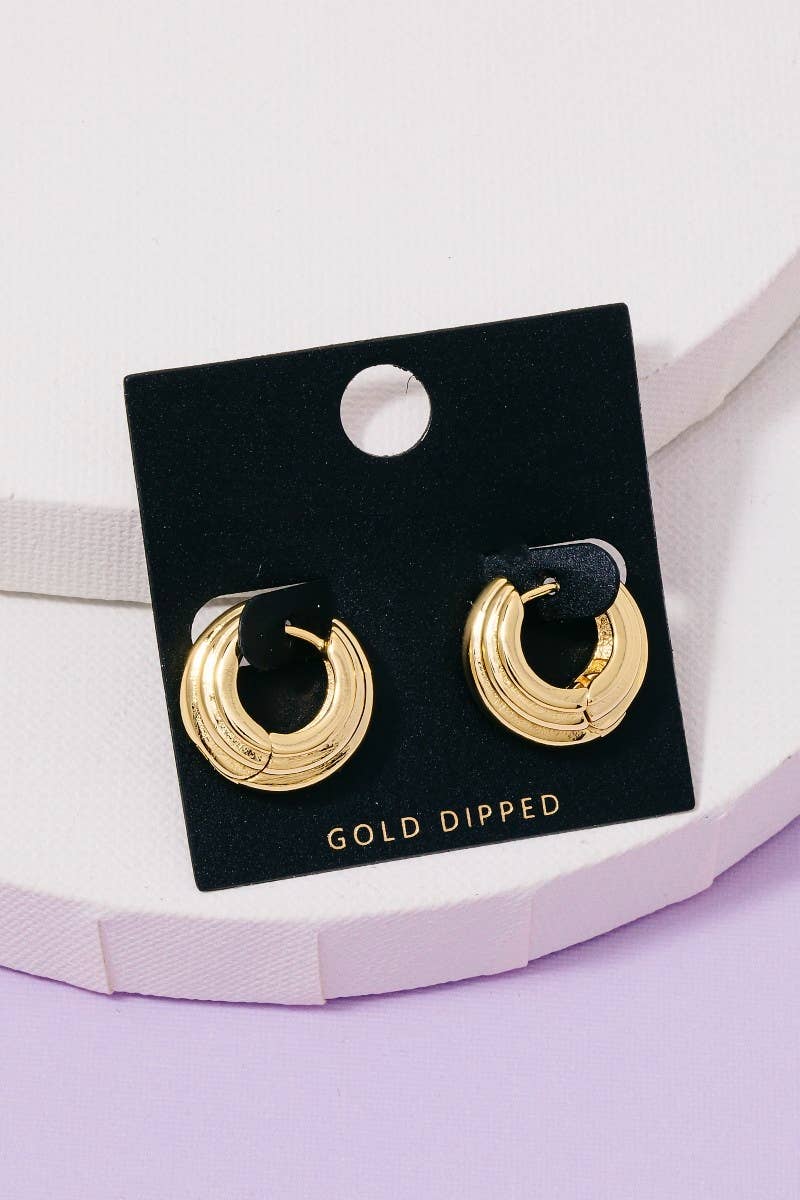 Ridged Hinge Hoop Earrings