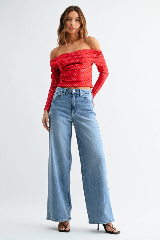 JBD High Rise Full Length Loose Straight Jeans