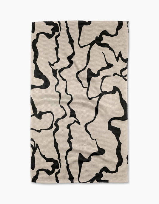 Monochrome Liquid Tea Towel