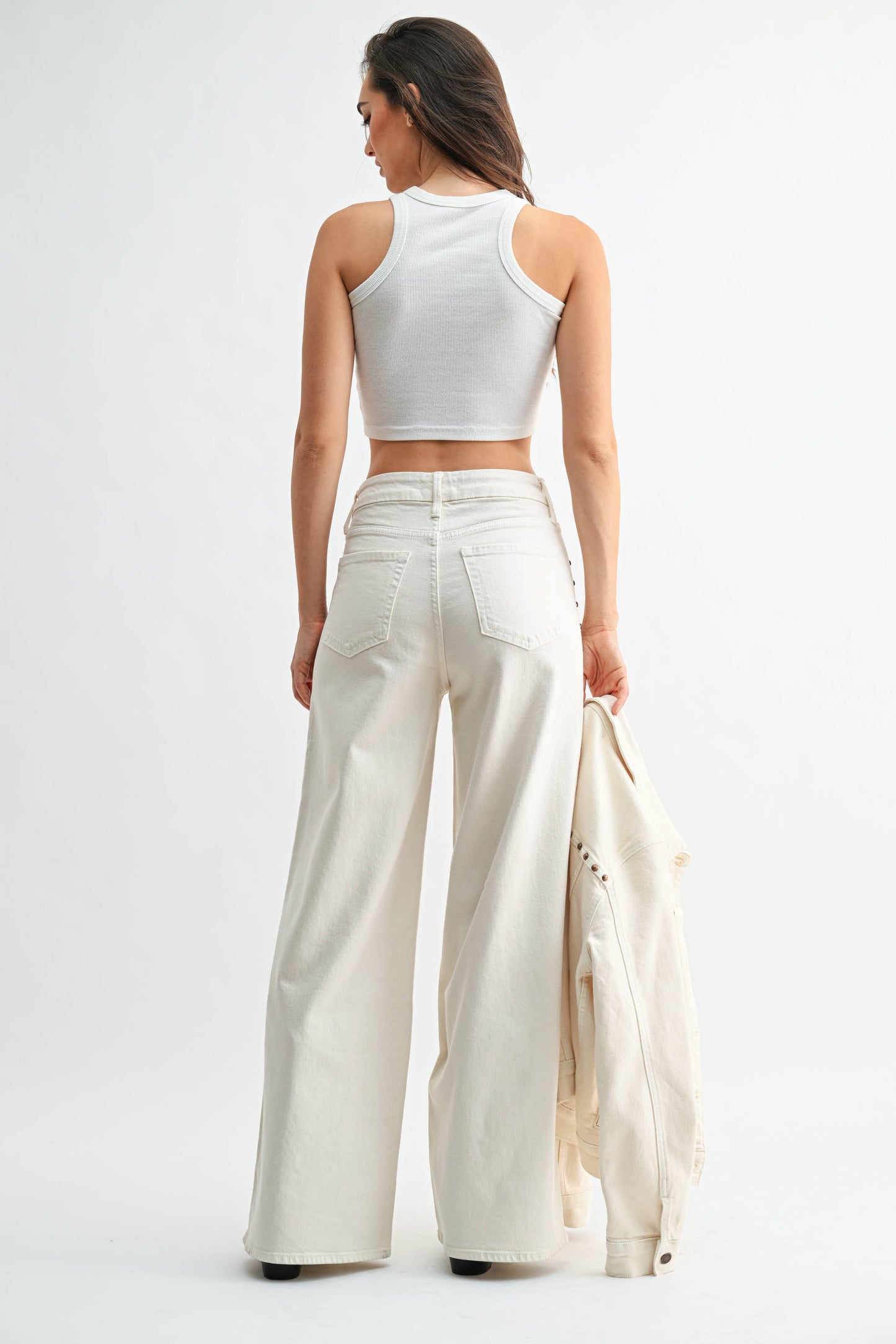 High Rise Studded Palazzo Wide Leg | JBD
