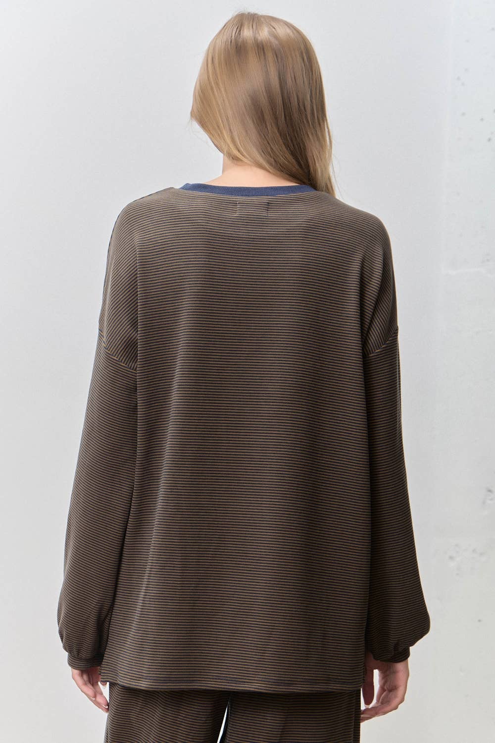 Plus Easygoing Micro-Stripe Top