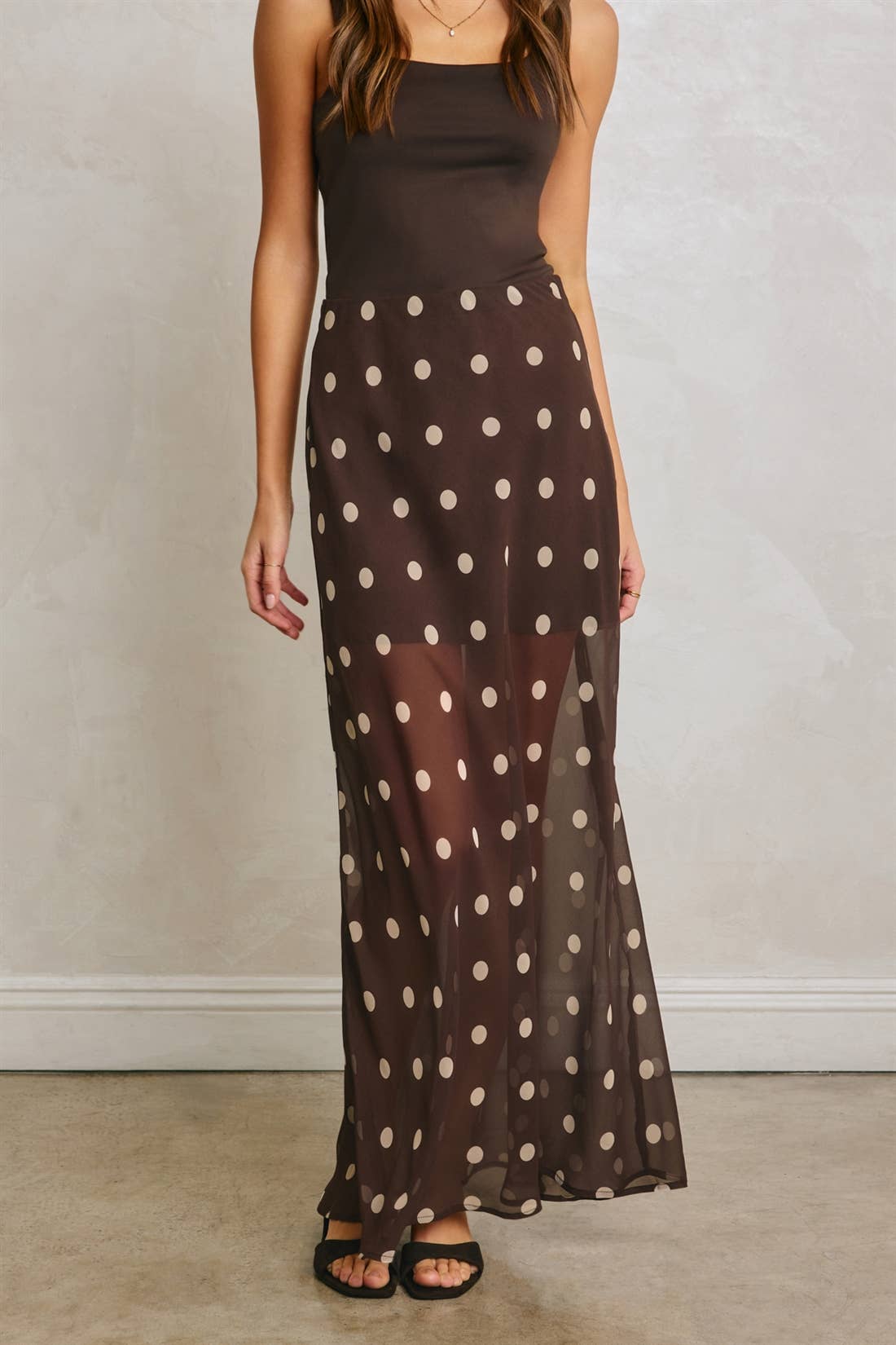 Polka Dot Maxi Skirt