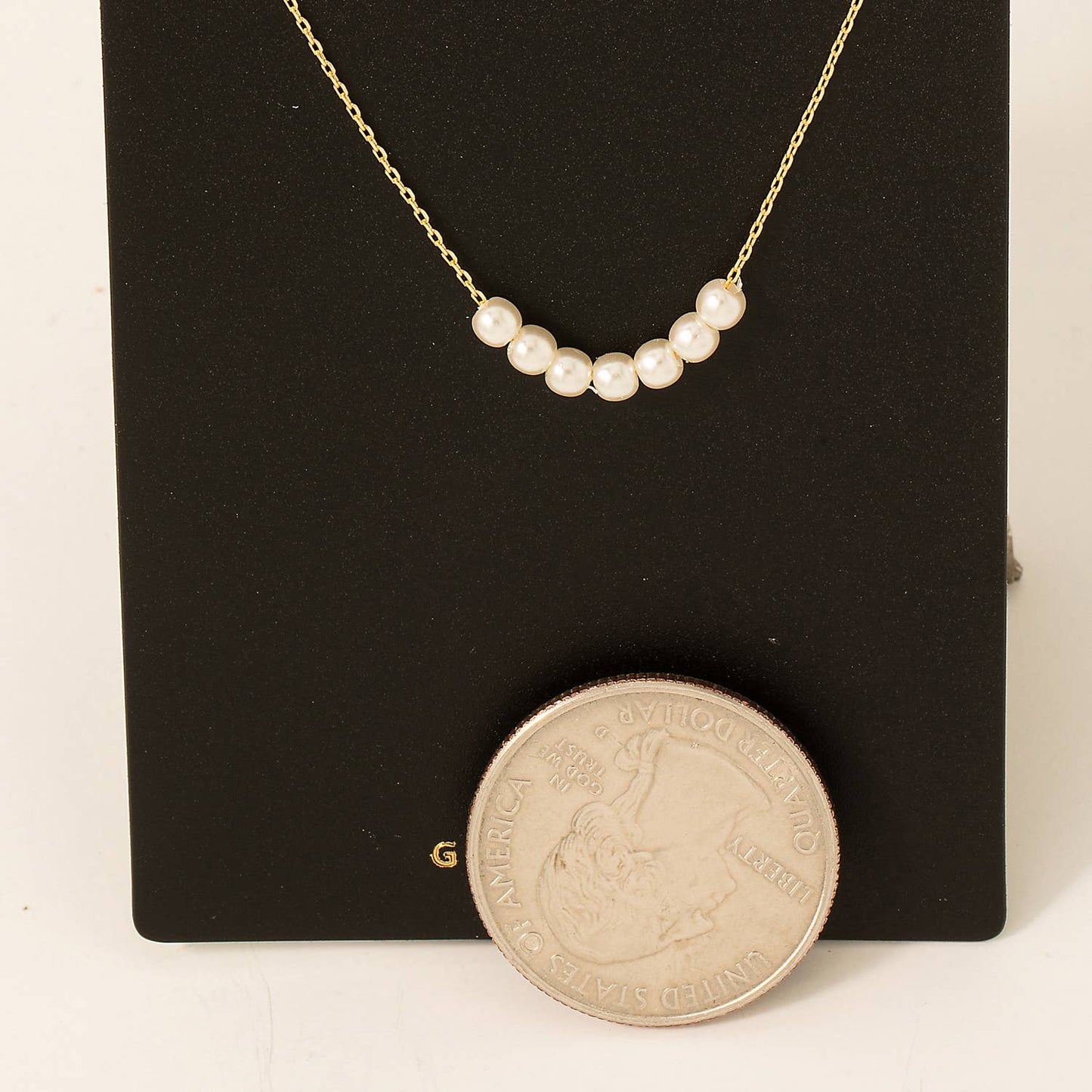 Gold Dipped Multi Pearl Charm Chain Necklace