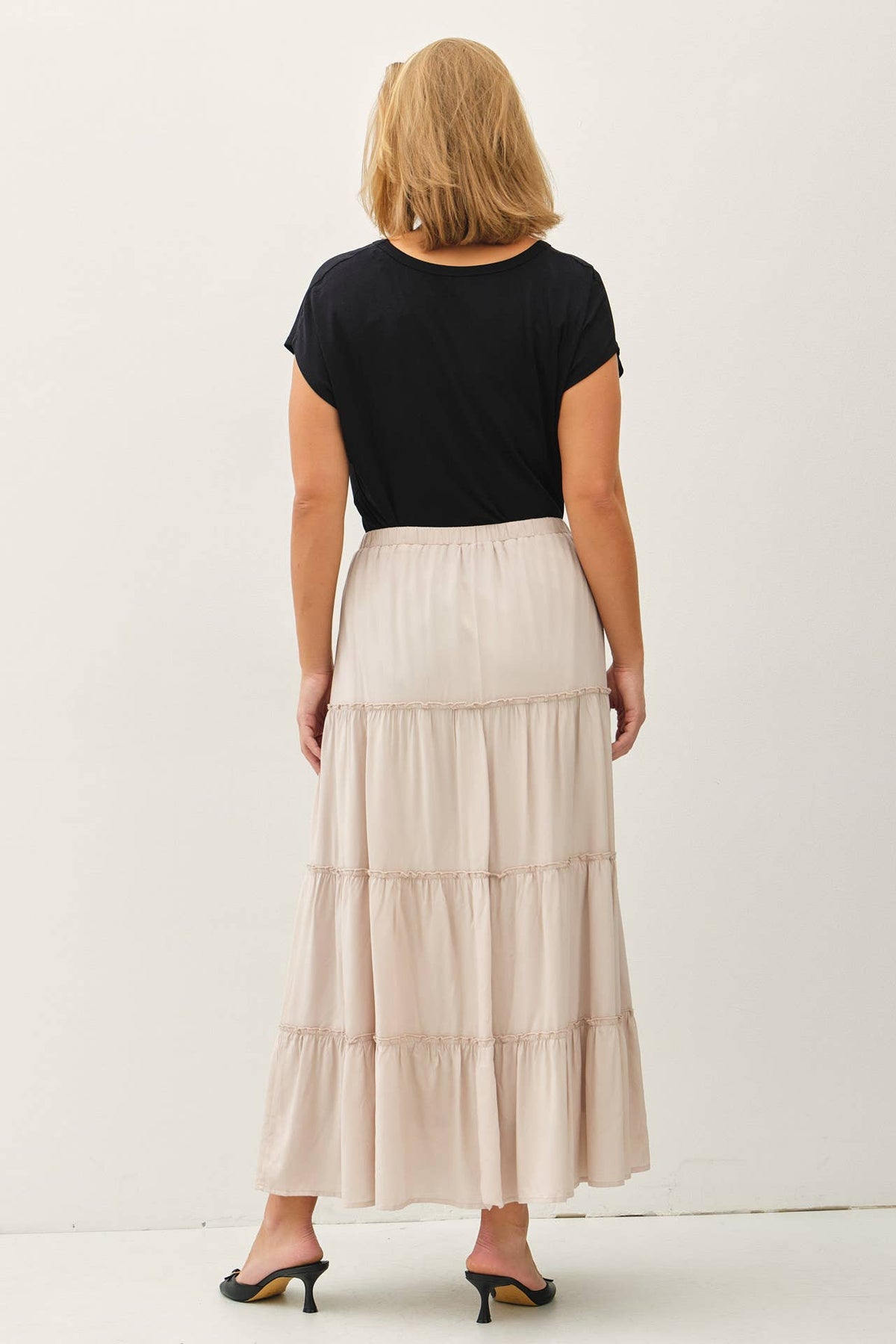 Plus Tiered Maxi Skirt