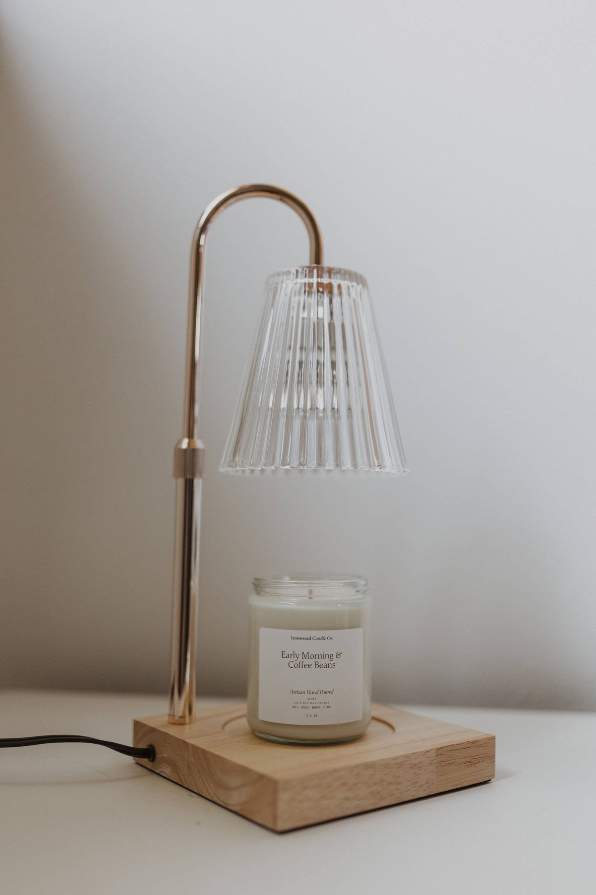 Fluted Glass Candle Warmer Lamp