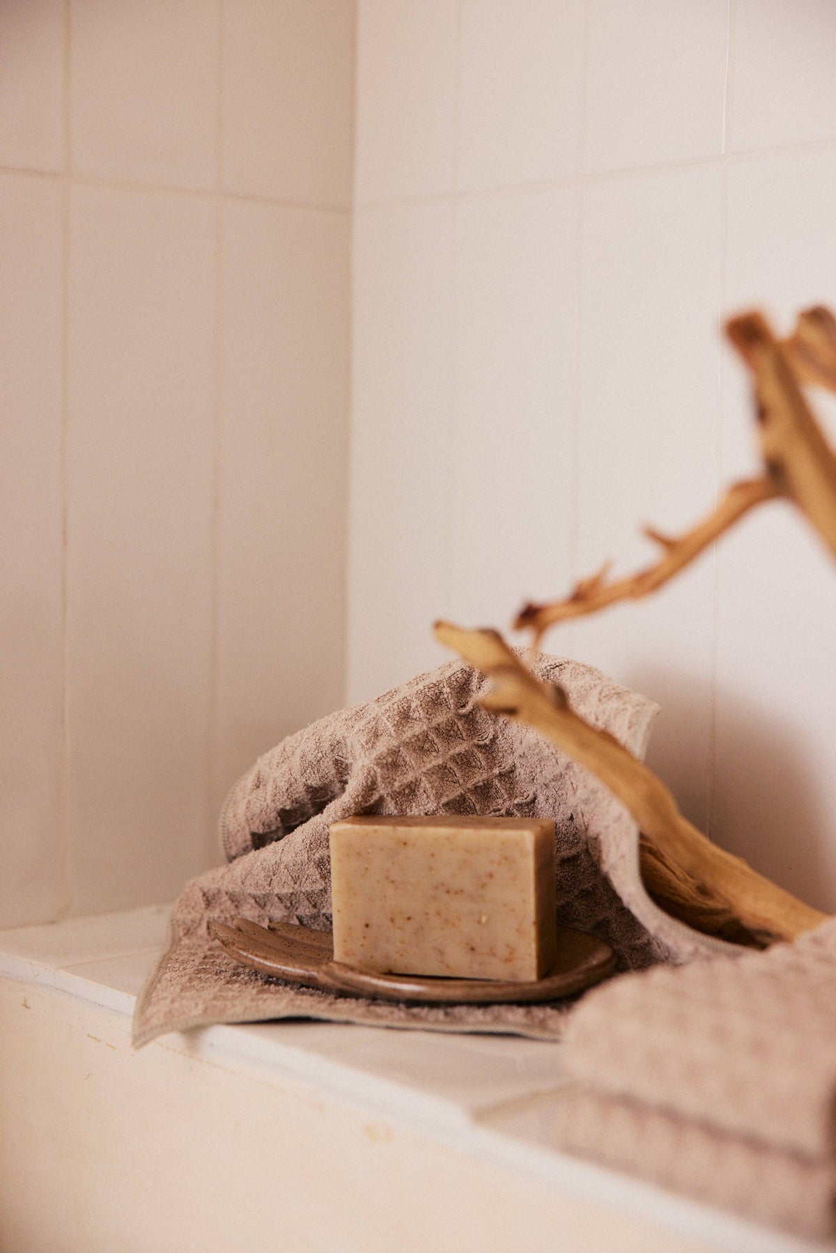 Taupe Waffle Washcloth Set