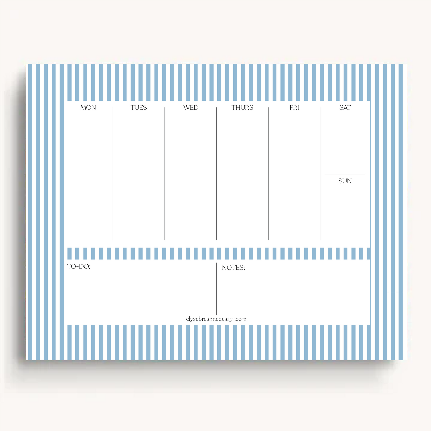 Blue Stripes Weekly Planner Notepad