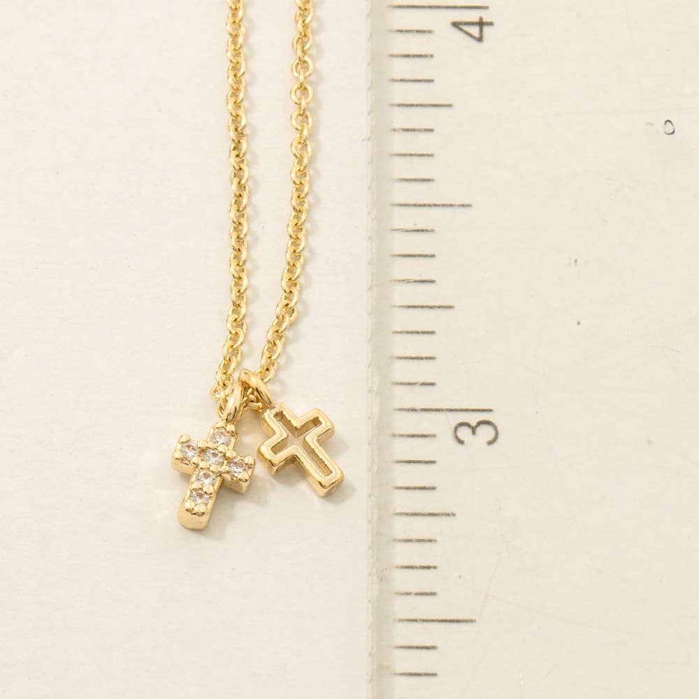 Secret Box | Double Cross Pendant Necklace