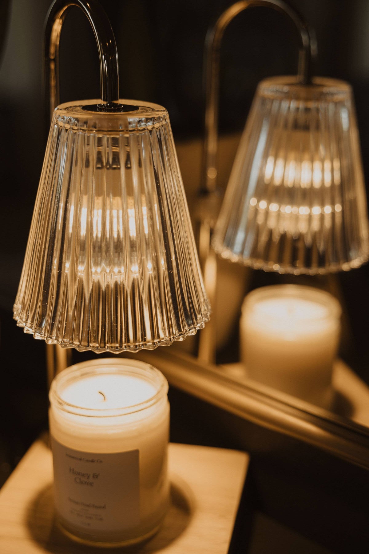 Fluted Glass Candle Warmer Lamp