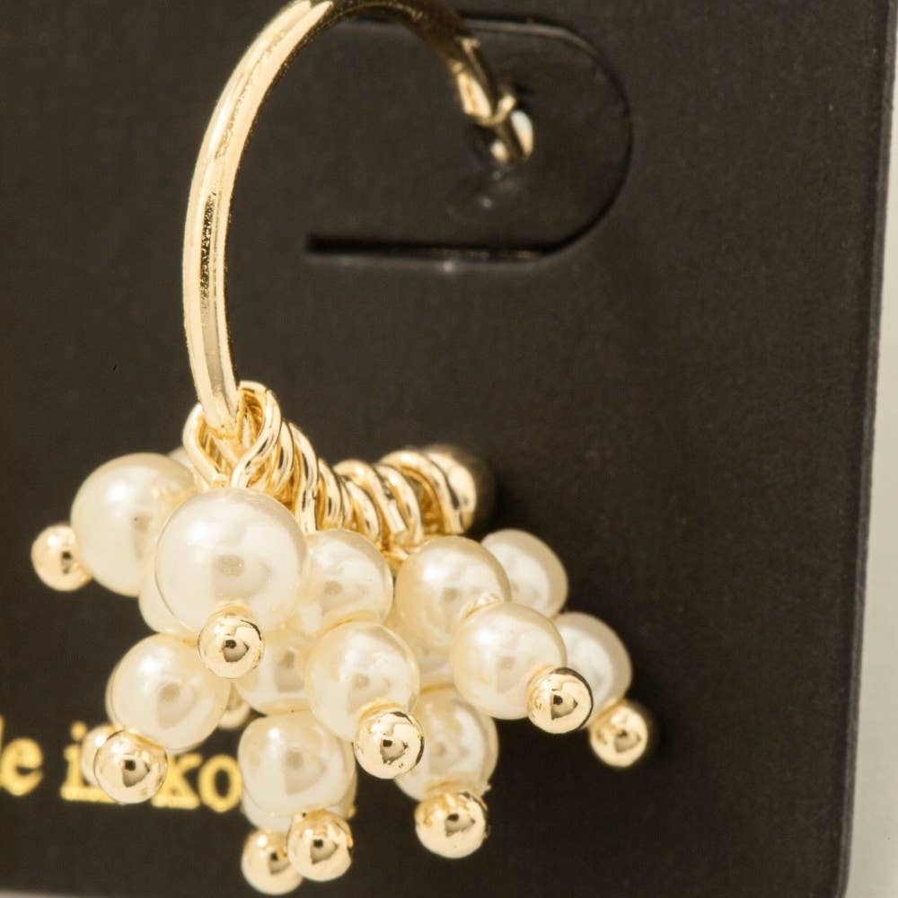 Pearl Beaded Fringe Drop Earrings