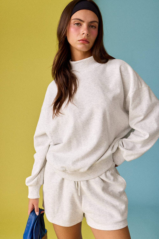 Mock Neckline Lounge Set
