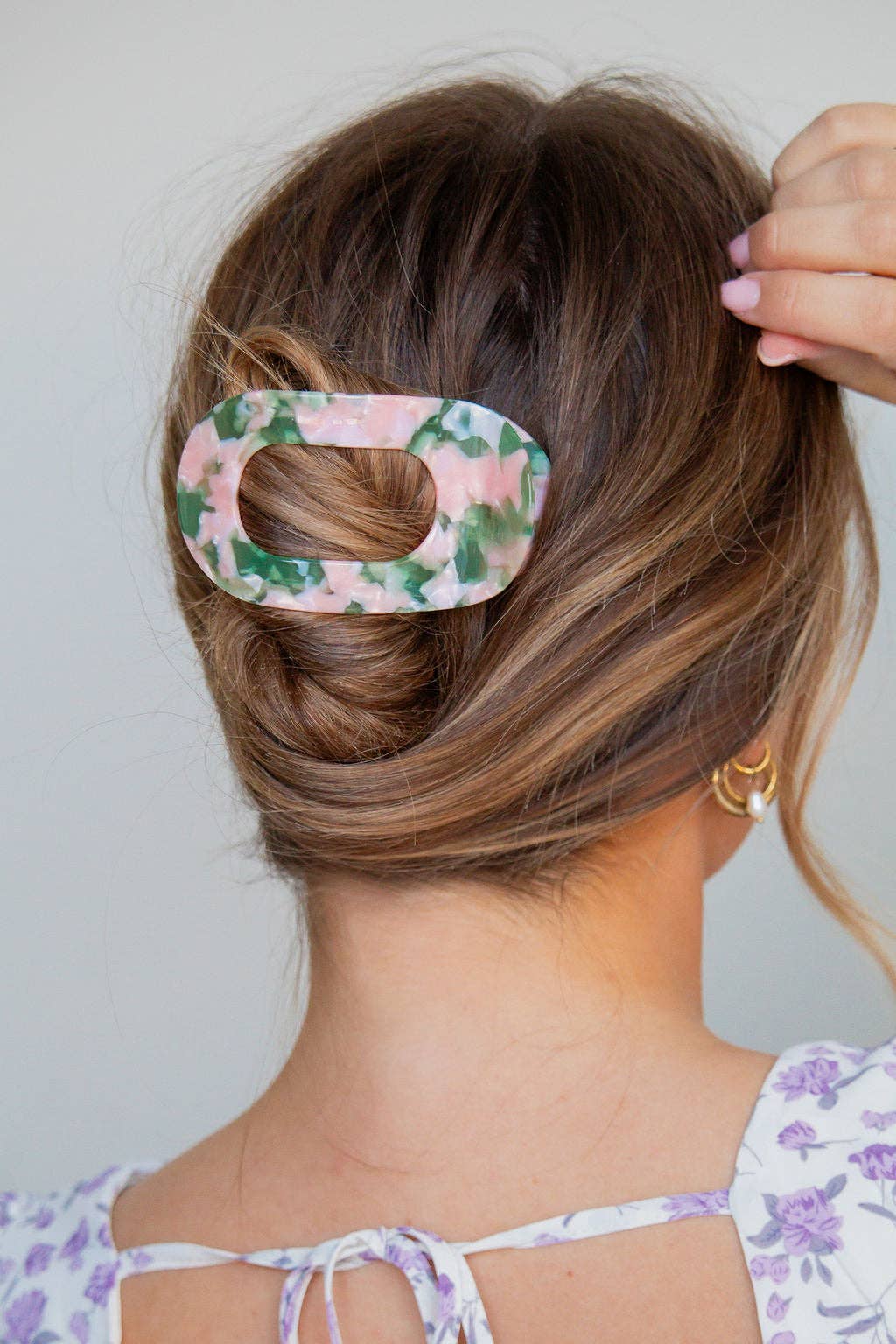 Acetate Circle Cutout Flat Claw Clips