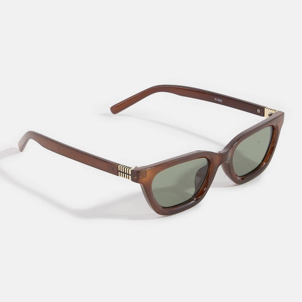 Wide Cat Eye Rectangle Sunglasses Set