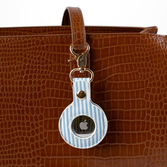 Blue Stripes AirTag Keychain