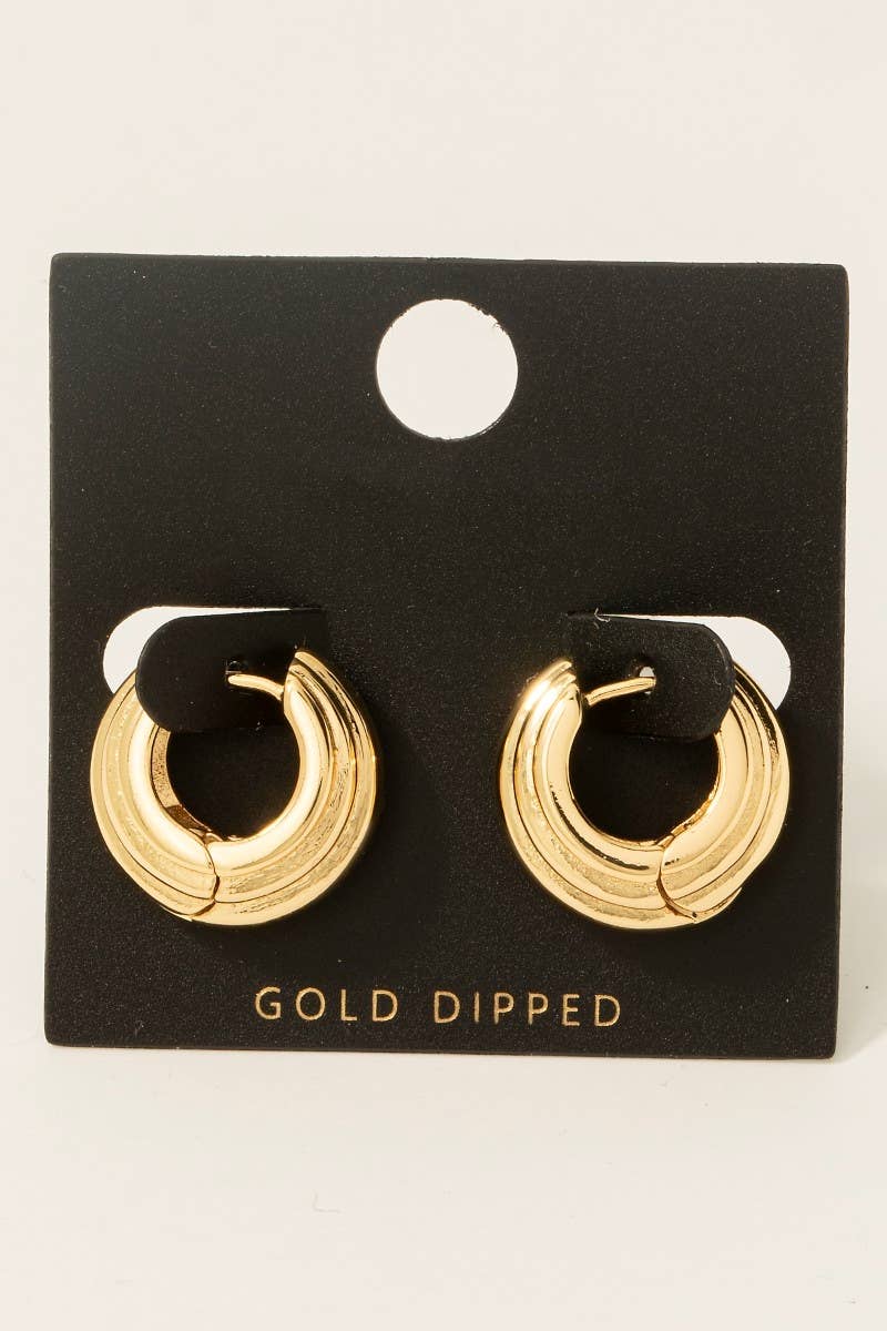 Ridged Hinge Hoop Earrings