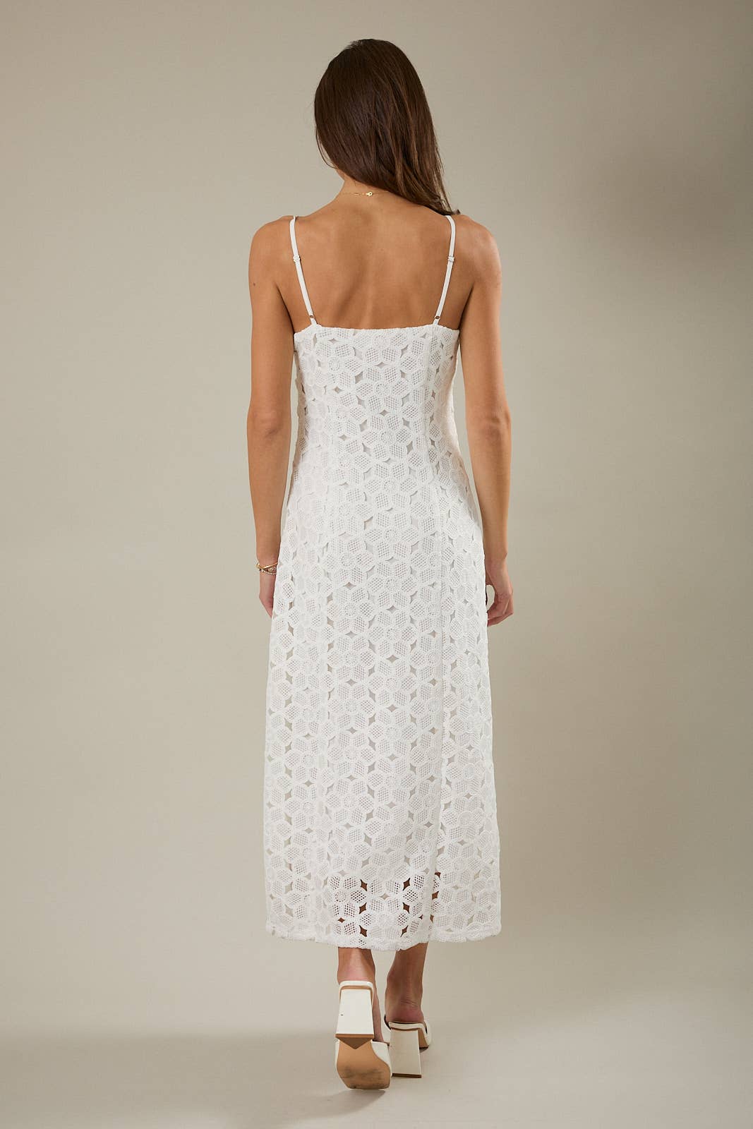 Fitted Lace Midi Dress