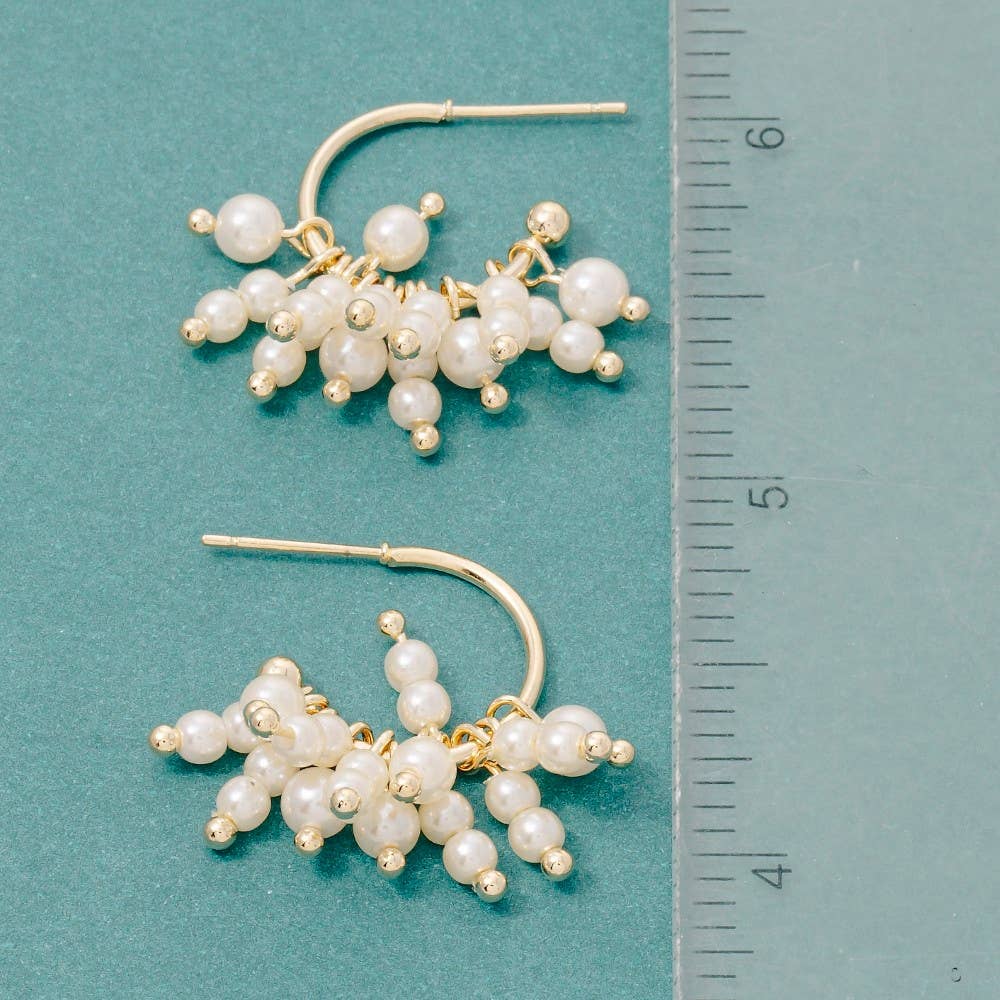 Pearl Beaded Fringe Drop Earrings
