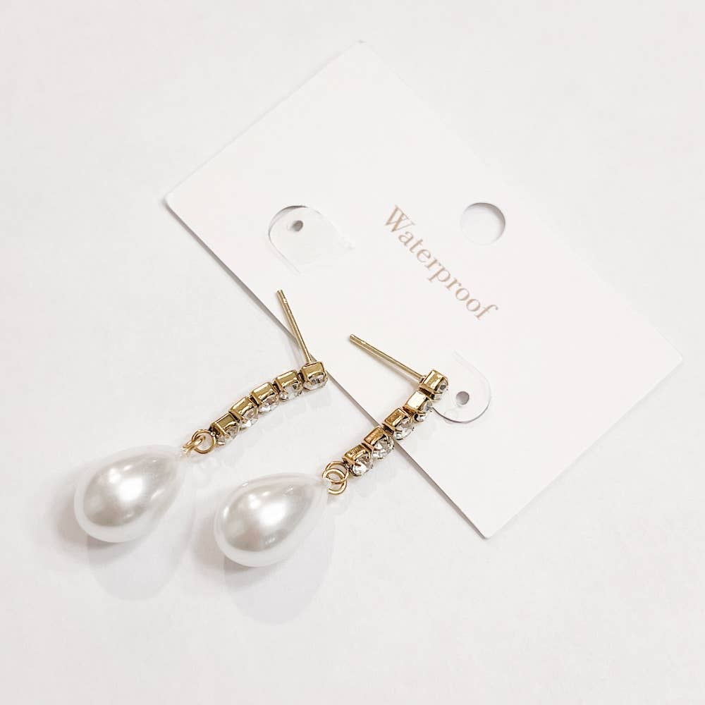 Crane Diamond Pearl Earrings | WATERPROOF