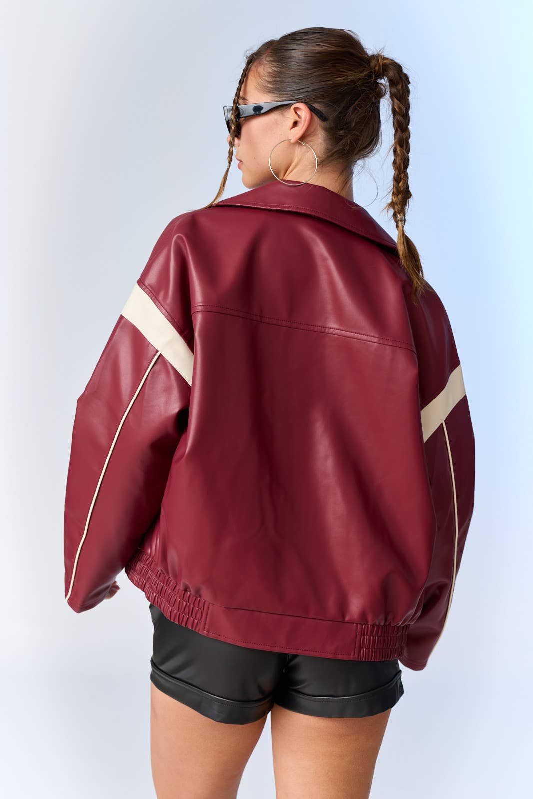 Ellie Faux Leather Racer Jacket