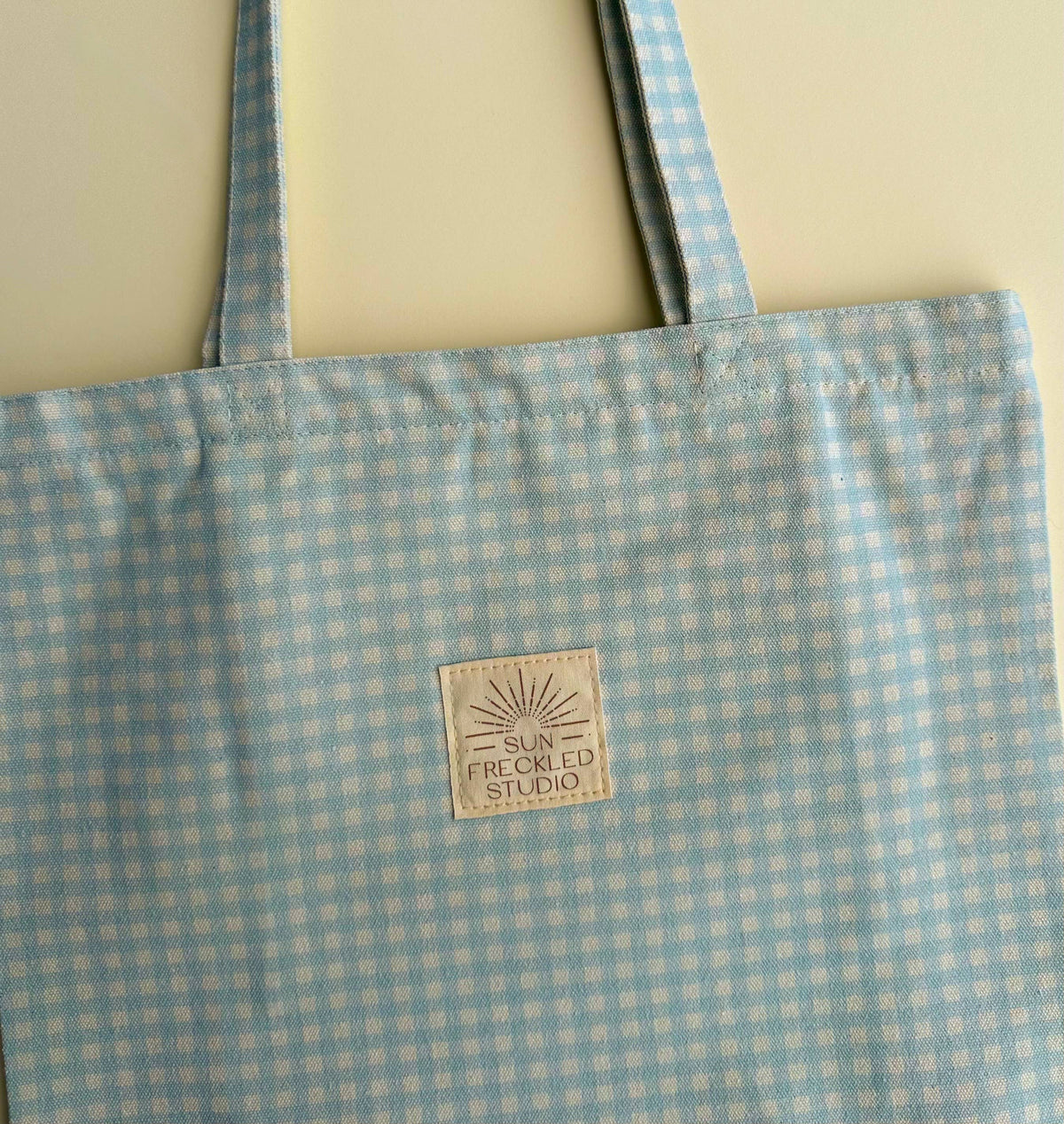 Blue Gingham Tote Bag