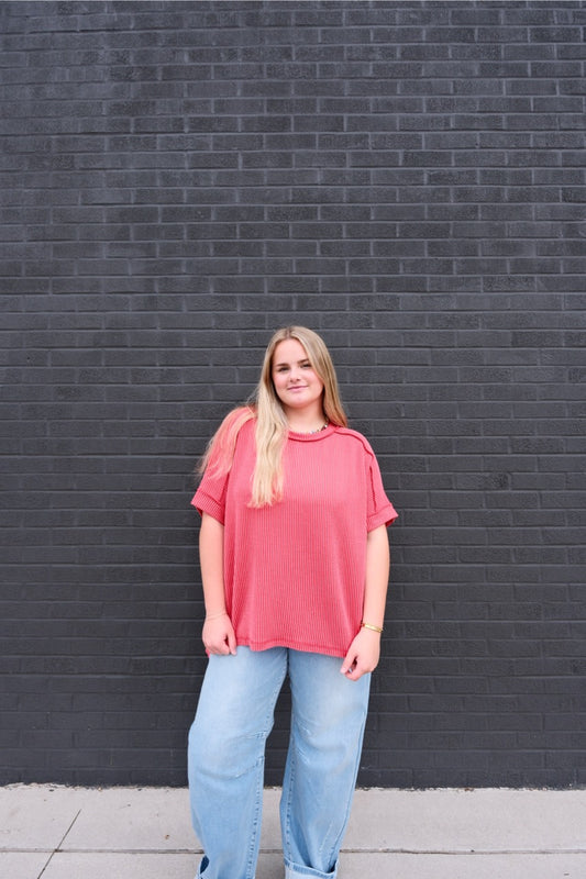Plus Sunny Side Ribbed Top