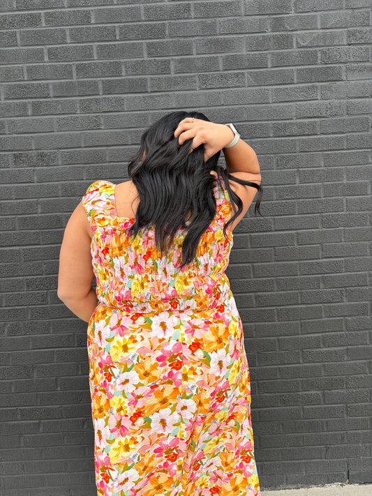 Plus Springy Floral Dress
