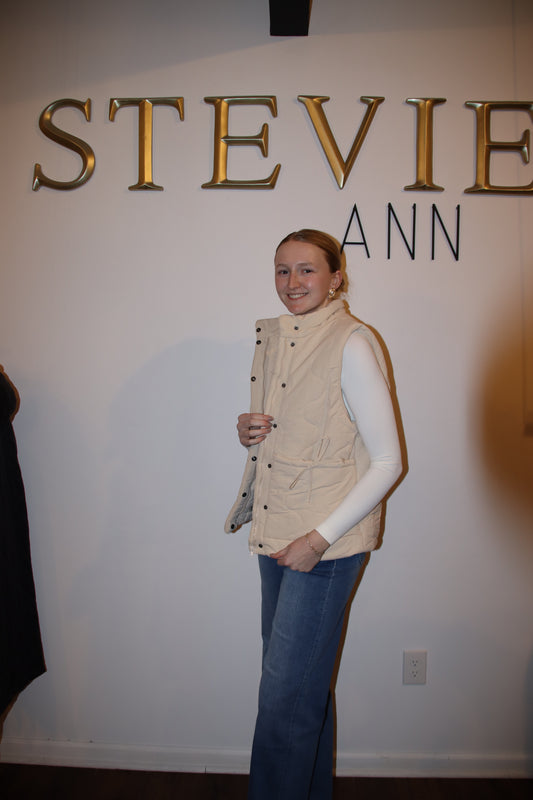 Quilted Ribbon-Tie Puffer Vest