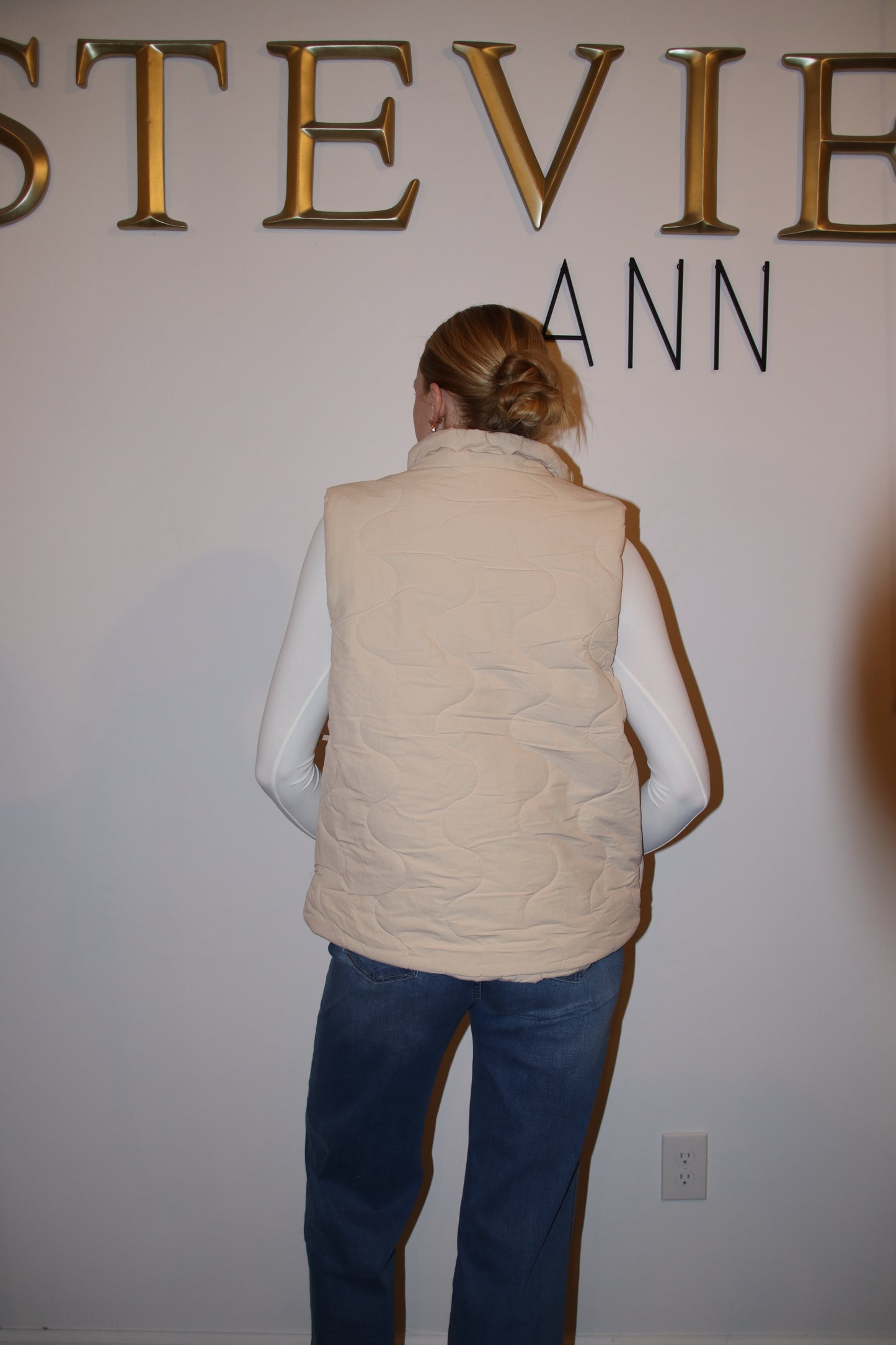 Quilted Ribbon-Tie Puffer Vest