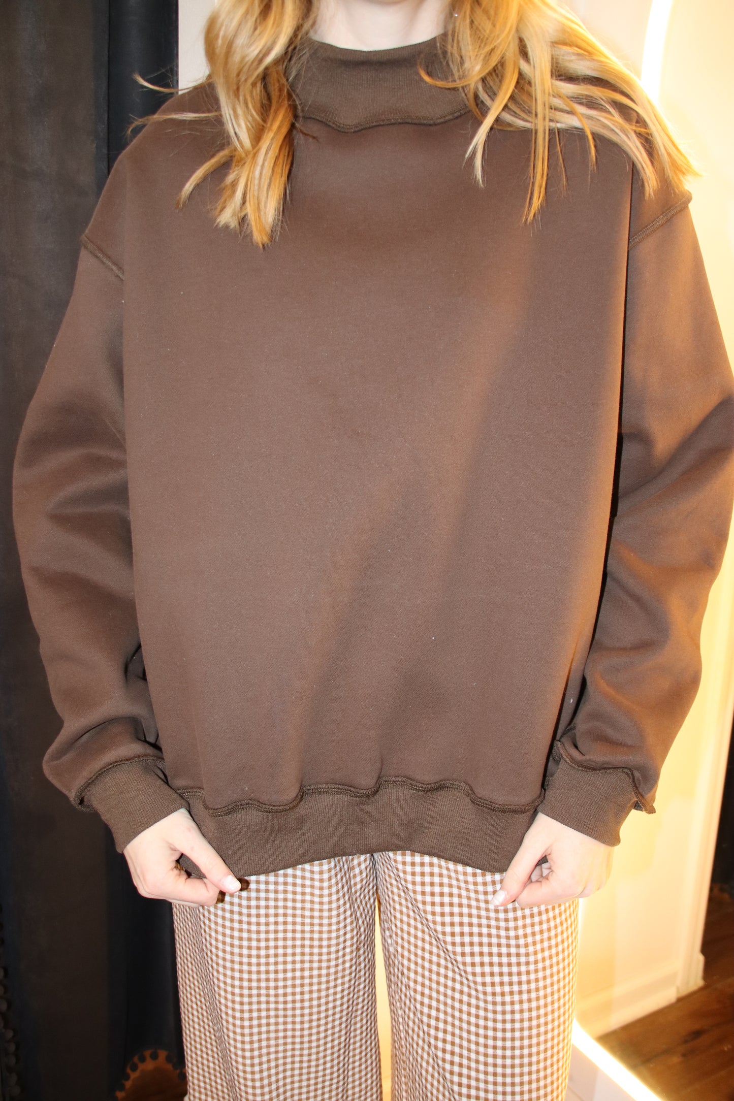 Solid Reversible Mock Neck